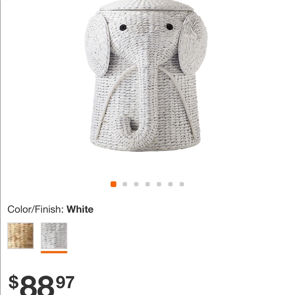 Elephant wicker hamper
